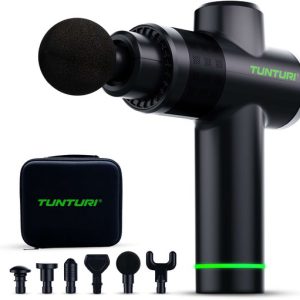 Tunturi MG40 Massage Gun - Massage Apparaat Met Multi Grip - Inclusief 6 Opzetstukken En Koffer - Extra Krachtig en Stil - Incl App