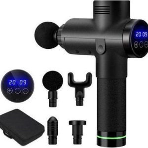 Massage Gun - Massage Apparaten - Fitness - Sport - Massage - 30 Standen - 4 Kopstukken - Inclusief Reistas - Zwart