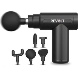 Revolt - Mini Massage Gun - Inclusief 4 Opzetstukken - Inclusief Adapter - 6 Snelheidsstanden - Spierherstel & Spierontspanning - Massage Pistool - Massage Apparaat Professioneel
