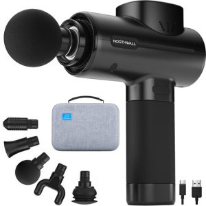 Northwall Massage Gun Professioneel PRO - Massage Pistool Inclusief Koffer en 5 Opzetstukken - Krachtig en Draadloos Sport en Relax Massage Apparaat