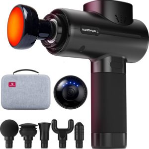 Northwall Massage Gun Professioneel PRO - Massage Pistool Inclusief Koffer en 6 Opzetstukken incl. Warmte Massagekop - Krachtig en Draadloos Sport en Relax Massage Apparaat