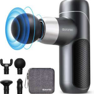 Auronic Massage Gun voor Spierherstel en Ontspanning - Incl. Koffer en 4 Opzetstukken - Professioneel Massage Pistool - Mini Massage Gun - Massage Apparaat voor Rug