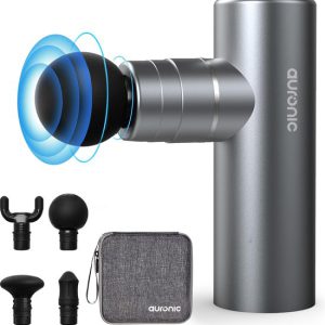 Auronic Massage Gun voor Spierherstel en Ontspanning - Incl. Koffer en 4 Opzetstukken - Professioneel Massage Pistool - Mini Massage Gun - Massage Apparaat voor Rug