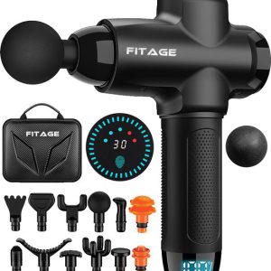 FITAGE Massage Gun Professioneel - Massage Apparaat - Massageapparaat Massagegun - Massage Pistool - Zwart