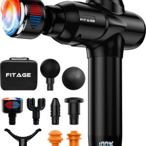 FITAGE Infrarood Massage Gun Professioneel - Warm & Koud Massage Apparaat - Massageapparaat Massagegun - Massage Pistool - Zwart