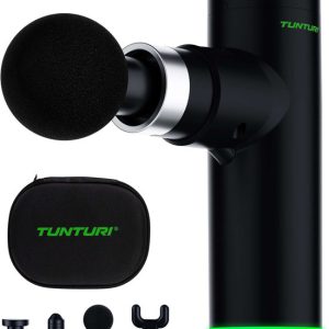 Tunturi MG30 Massage Gun Mini - Oplaadbaar massageapparaat - Massage pistool - Incl. 4 opzetstukken en koffer - Kleur: zwart